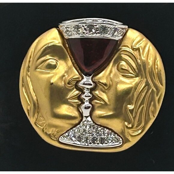 Salvador Dali - Joies Jewelry - Salvador Dali Tristan & Isolde Love Potion Repro Brooch  Signed Vintage 2001